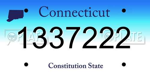 1337222 Connecticut License Plate