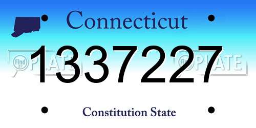 1337227 Connecticut License Plate