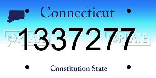 1337277 Connecticut License Plate