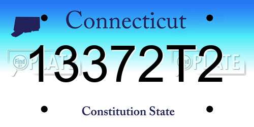13372T2 Connecticut License Plate