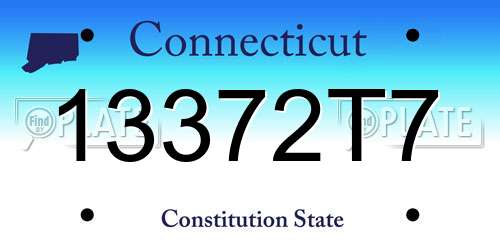 13372T7 Connecticut License Plate