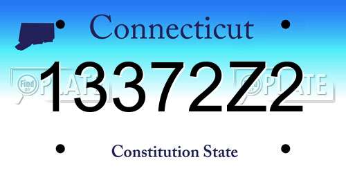 13372Z2 Connecticut License Plate