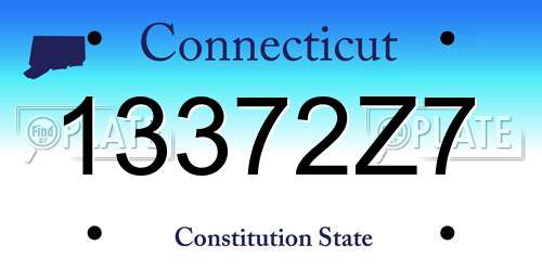 13372Z7 Connecticut License Plate
