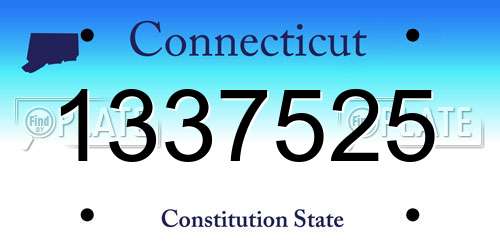 1337525 Connecticut License Plate