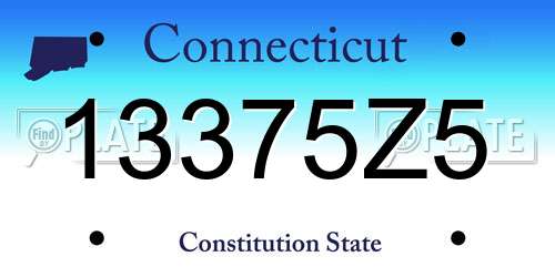 13375Z5 Connecticut License Plate