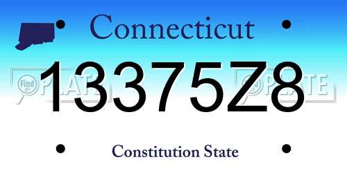 13375Z8 Connecticut License Plate