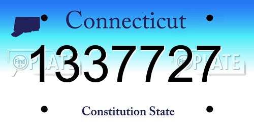 1337727 Connecticut License Plate