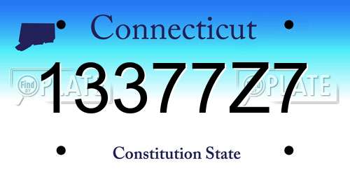 13377Z7 Connecticut License Plate