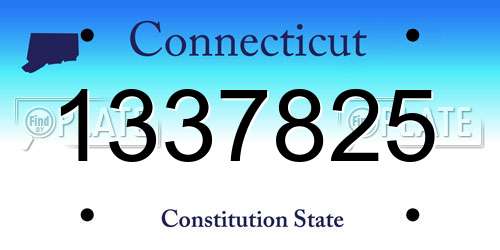 1337825 Connecticut License Plate