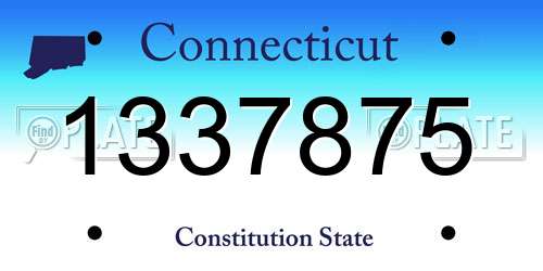 1337875 Connecticut License Plate