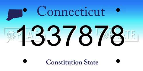 1337878 Connecticut License Plate