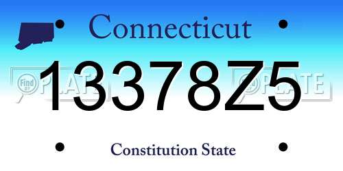 13378Z5 Connecticut License Plate