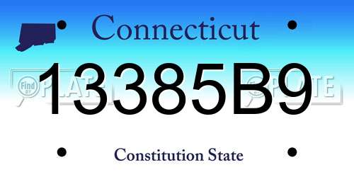 13385B9 Connecticut License Plate