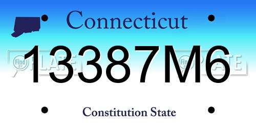 13387M6 Connecticut License Plate