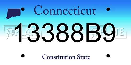 13388B9 Connecticut License Plate