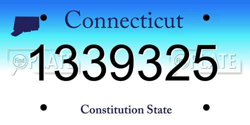 1339325 Connecticut License Plate