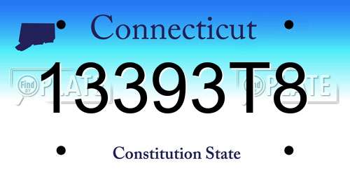 13393T8 Connecticut License Plate