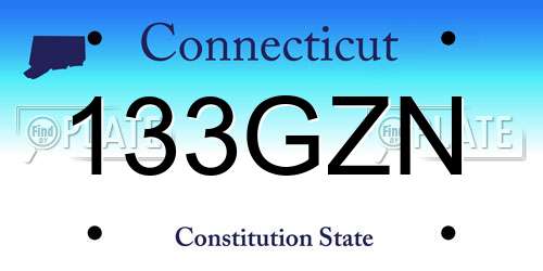 133GZN Connecticut License Plate