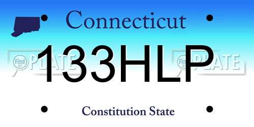 133HLP Connecticut License Plate