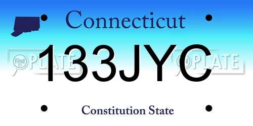 133JYC Connecticut License Plate