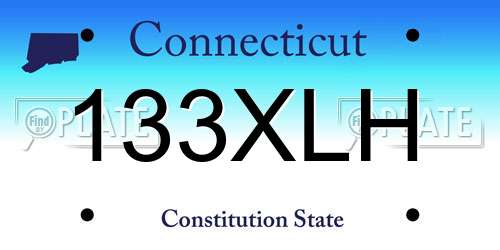 133XLH Connecticut License Plate