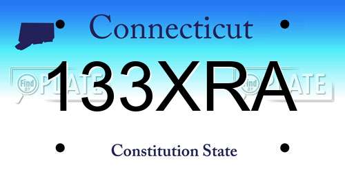 133XRA Connecticut License Plate