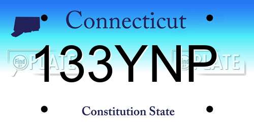 133YNP Connecticut License Plate