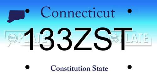133ZST Connecticut License Plate
