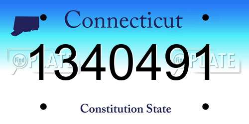 1340491 Connecticut License Plate