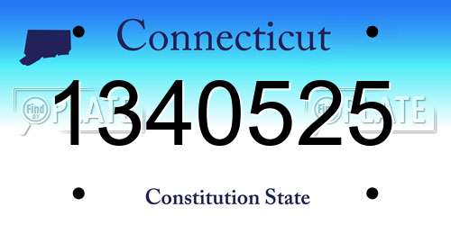 1340525 Connecticut License Plate