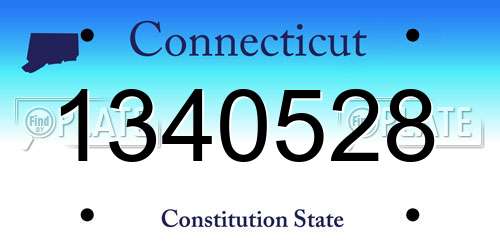 1340528 Connecticut License Plate