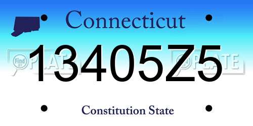 13405Z5 Connecticut License Plate