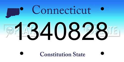 1340828 Connecticut License Plate
