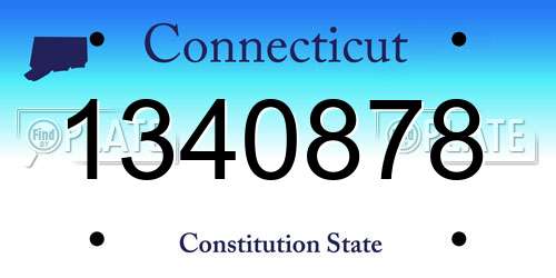 1340878 Connecticut License Plate