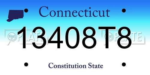 13408T8 Connecticut License Plate