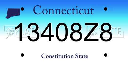 13408Z8 Connecticut License Plate
