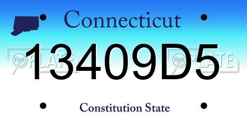 13409D5 Connecticut License Plate
