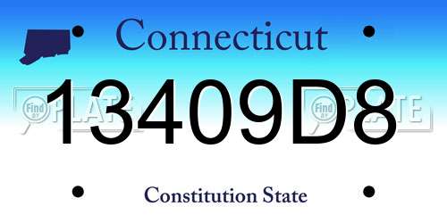 13409D8 Connecticut License Plate