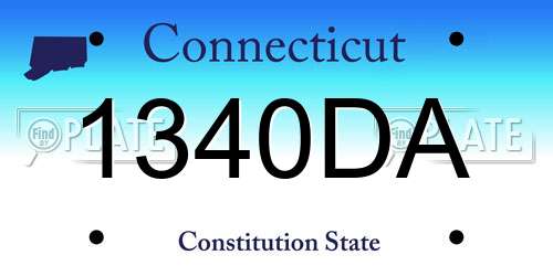 1340DA Connecticut License Plate