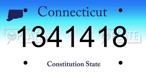 1341418 Connecticut License Plate