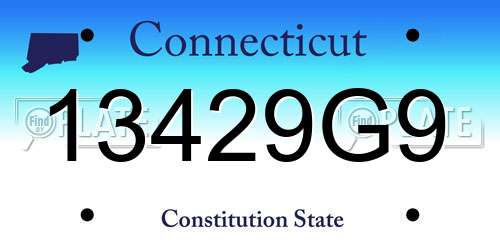 13429G9 Connecticut License Plate