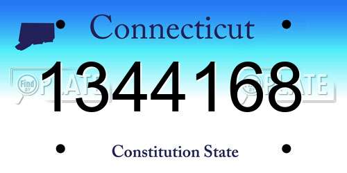 1344168 Connecticut License Plate