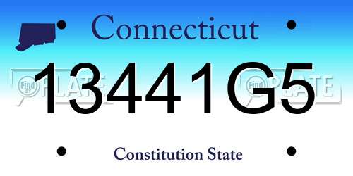 13441G5 Connecticut License Plate