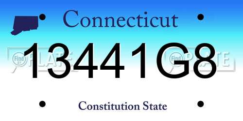13441G8 Connecticut License Plate
