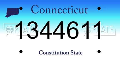 1344611 Connecticut License Plate