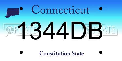 1344DB Connecticut License Plate