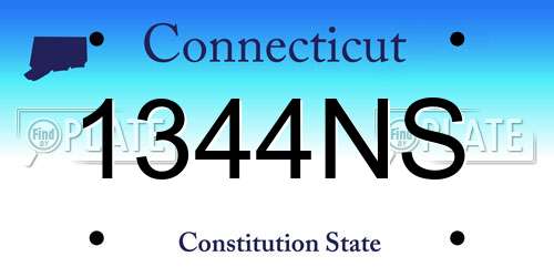 1344NS Connecticut License Plate