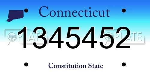 1345452 Connecticut License Plate
