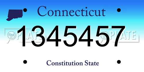 1345457 Connecticut License Plate