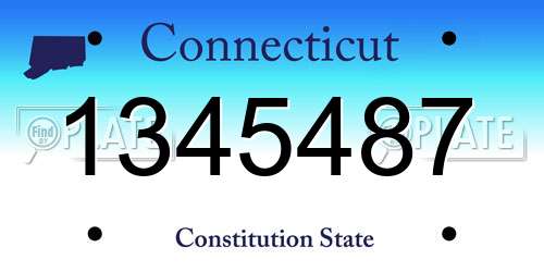 1345487 Connecticut License Plate